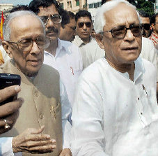 Jyoti Basu with Buddhadeb Bhattacharya